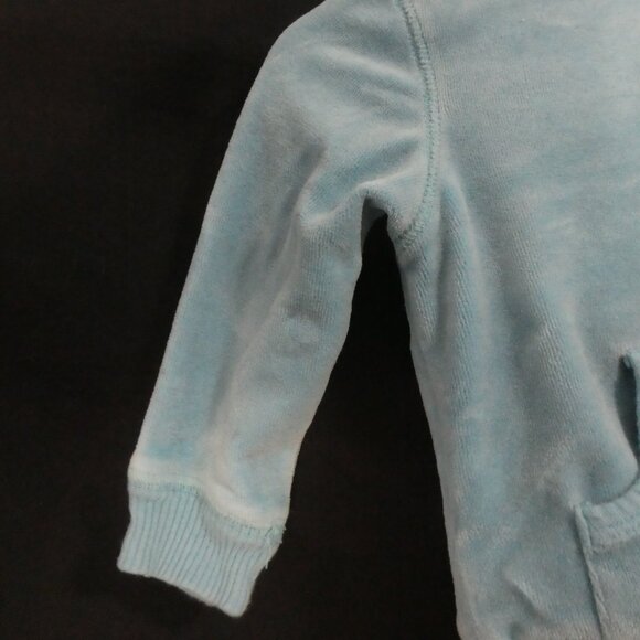 GREENDOG | size 2 | Blue Velour Zip-Up Hoodie | *Paint Spots - Picture 4 of 15